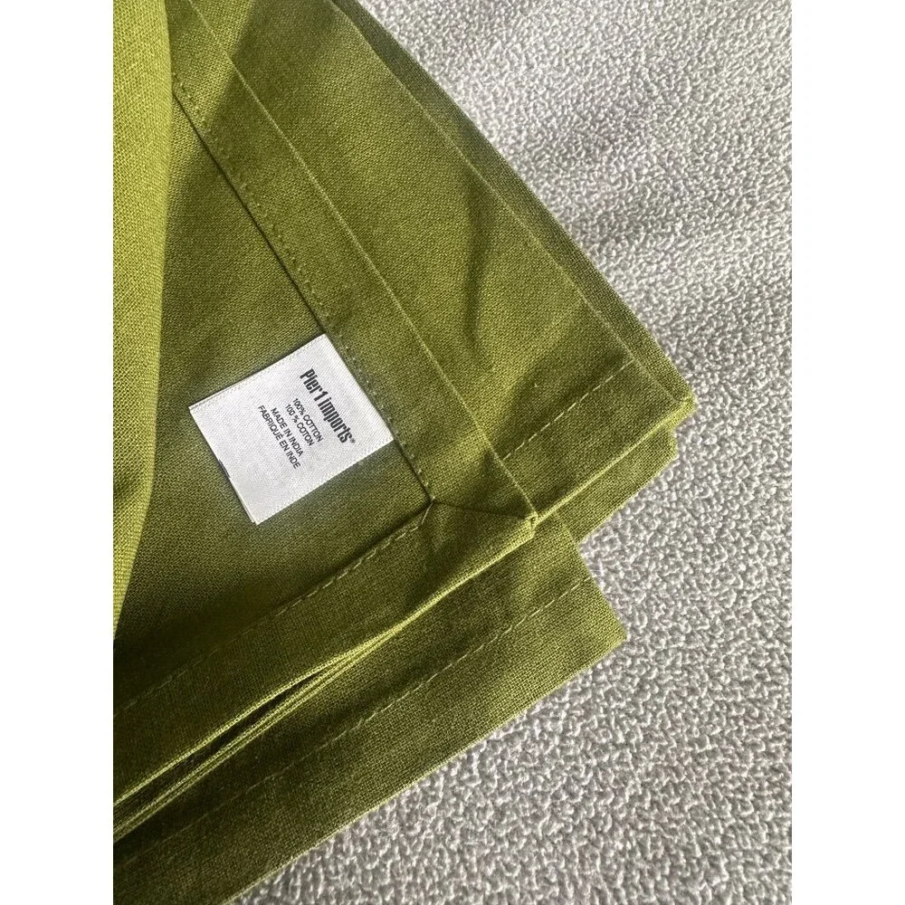 Pier 1 Imports Napkins Green Cloth Table Napkins Easter Cotton 20x20 Lot 6